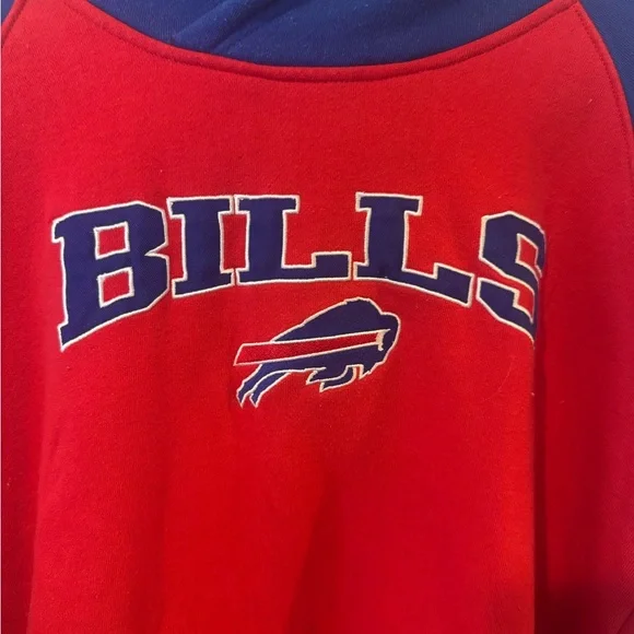 Buffalo Bills Red and Blue embrodiered sweatshirt size small (youth size 18) - Picture 2 of 7